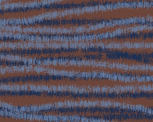 Blauw en bruin. Retro jaren 70 patroon. Minimalistische woondecoratie.