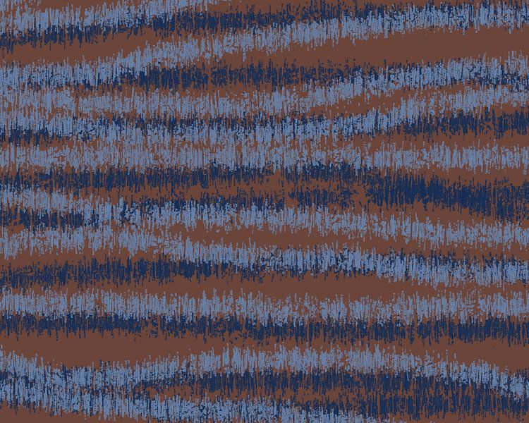 Blue and brown. Retro 70s pattern. Minimalist home decor. by Dina Dankers