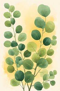 Sonnenbeschienener Eukalyptus: Goldene botanische Harmonie