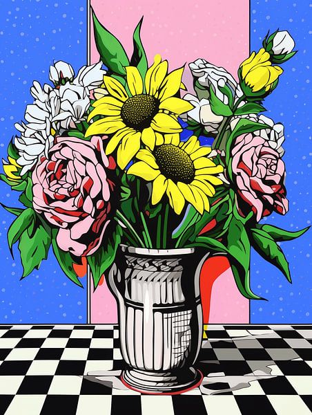 Boeket bloemen vaas zonnebloemen elegant stilleven rustig ontspannen van gm_designs