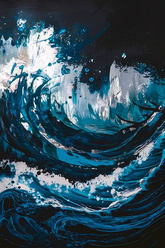 Abstracte waterbeweging in blauwtinten