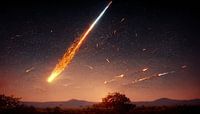 illustrative image of a meteorite in the evening sky