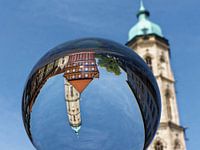Oude Waag met toren van St. Andrew's Church in Braunschweig
