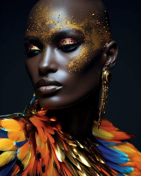 Portrait coloré &quot;Beauté tropicale&amp;quot ; par Carla Van Iersel