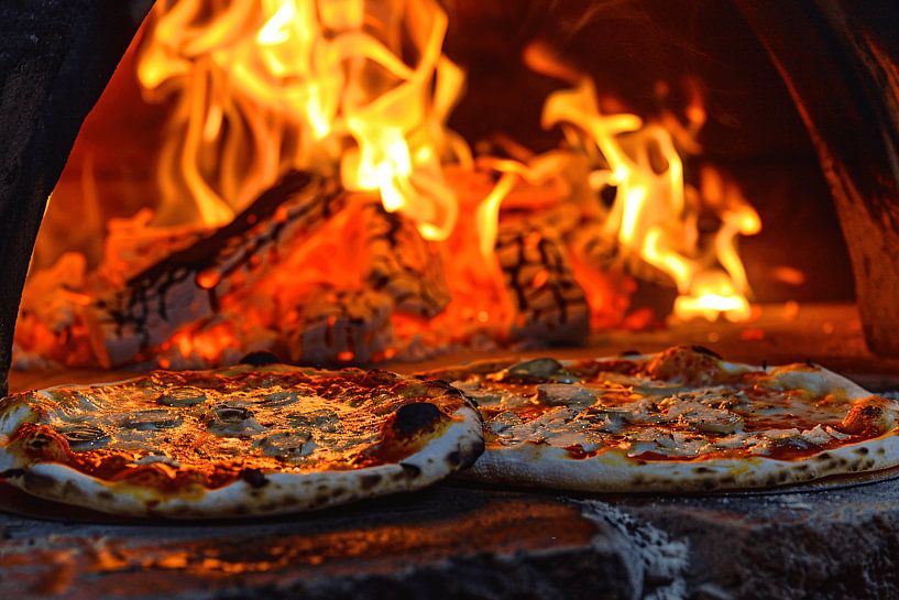 Minimalist pizza in the oven by Art & Soul Creations