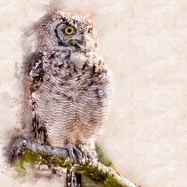 Owl on a branch (art)