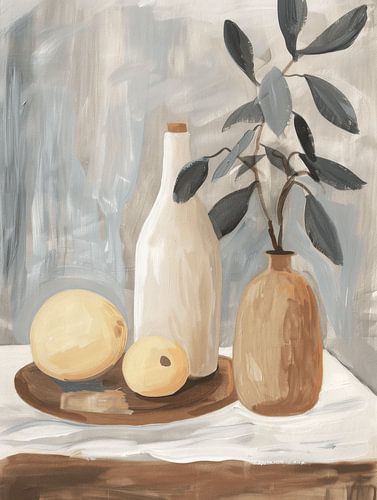 Stillleben in neutralen Tönen im japanischen Stil