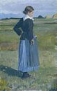 childe Hassam, Frans boerenmeisje, 1883 van Atelier Liesjes thumbnail