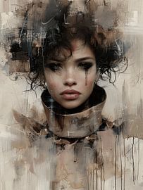 Abstract portrait in earth tones by Carla Van Iersel