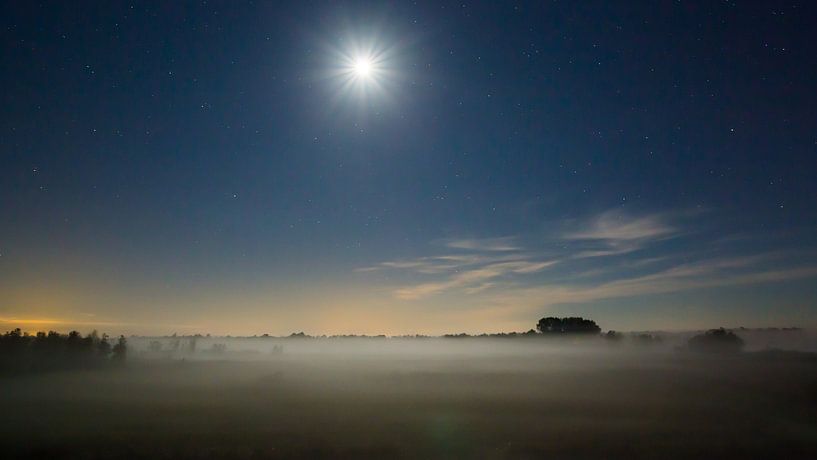 Full moon and starry sky by Hillebrand Breuker