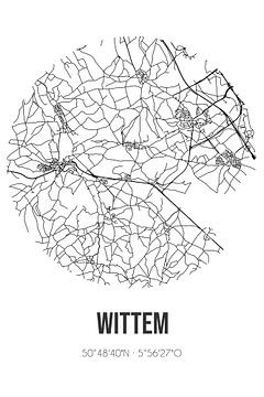 Wittem (Limburg) | Landkaart | Zwart-wit van Rezona