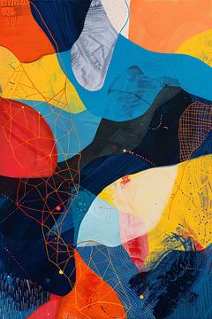 Kleurrijke dynamiek - abstracte compositie