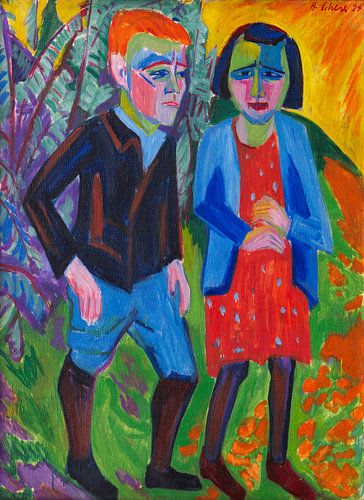 HERMANN SCHERER, Couple dans le paysage, 1924