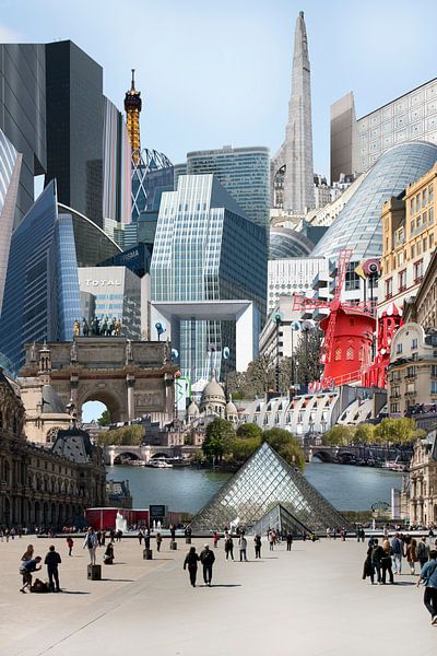 Collage de nombreux bâtiments à Paris - ville spéciale. par Marianne van der Zee