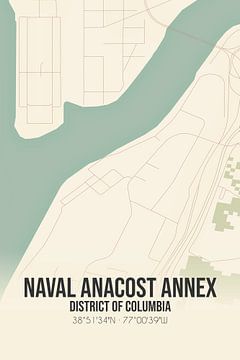 Carte d'époque de Naval Anacost Annex (District of Columbia), USA. sur Rezona
