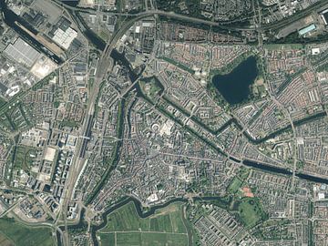 Luchtfoto van het centrum van Den Bosch van Maps Are Art