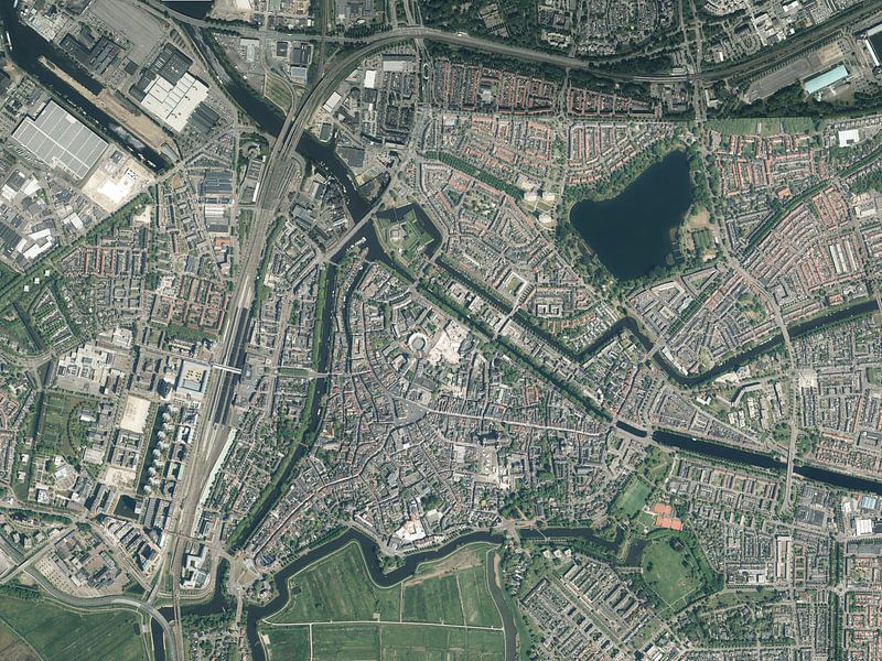 Aerial view of downtown Den Bosch by Maps Are Art