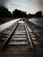 Children playing on the traintracks