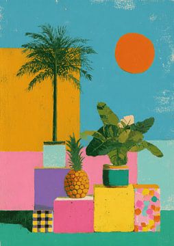 Tropical illustration with palm tree by Niklas Maximilian
