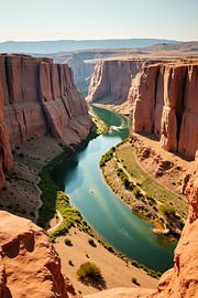 Luftaufnahme des Flusses im Red Sandstone Canyon von Markus Gann