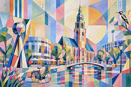 Assen Cityscape – A Modern Painting of the Capital of Drenthe by Johannes