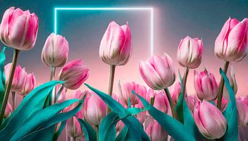 Tulipes avec éclairage bleu sur Mustafa Kurnaz