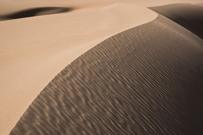 Dune de sable brun avec ombre et lumière dans le désert d'Iran par Photolovers reisfotografie