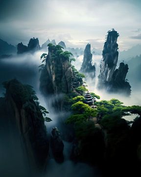 Adembenemende landschappen in China van fernlichtsicht