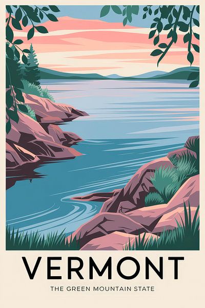 Affiche de voyage vintage du Vermont par Poster Art Shop