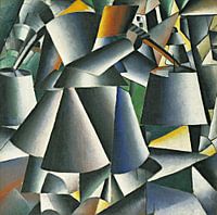 Kazimir Malevitch, woman with pails, dynamic arrangement