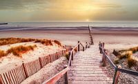 Coucher de soleil, depuis les dunes