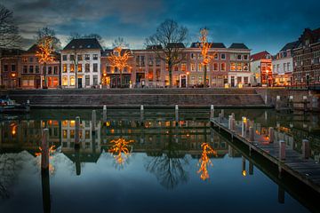 Blue hour port Gorinchem by Silvia Thiel