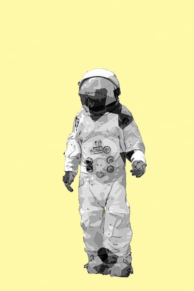 Spaceman AstronOut (geel en wit) van Gig-Pic by Sander van den Berg