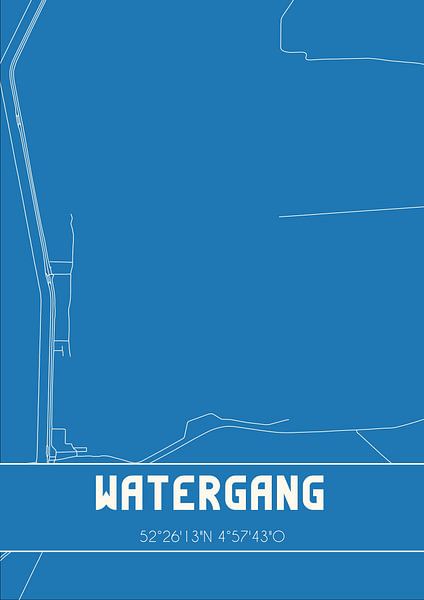Blueprint | Map | Watergang (North Holland) by Prints of Place