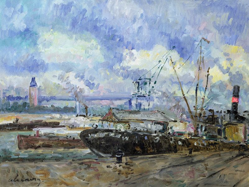 Albert Charles Lebourg,The Port of Rouen by finemasterpiece