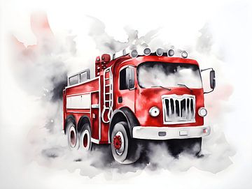 Fire engine for children's room by Moody Mindscape