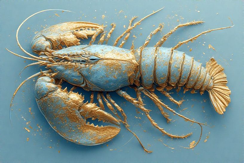 Art lobster aqua blue gold. par J.a Dijkstra
