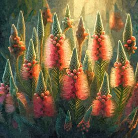 Bright fantasy flowers by Sabine Wagner