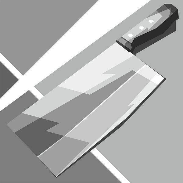 Graues großes Küchenmesser Popart von Rizky Dwi Aprianda