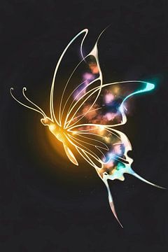 Kosmischer Schmetterling mit Galaxy-Flügeln von De Muurdecoratie