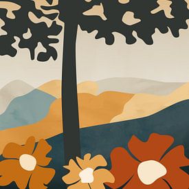 Trois fleurs paysage minimaliste sur Tanja Udelhofen