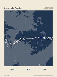 Stelvio Pass and Trafoi, in navy by Sidney van den Boogaard