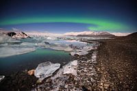 Aurora over Jokulsarlon