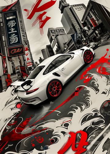 Porsche Japanse straatkunststijl