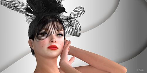 Elegante vrouw met fascinator