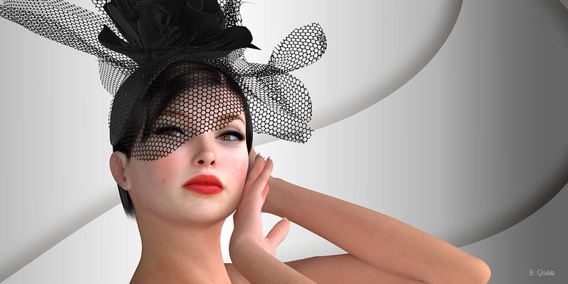 Elegant woman with hat by Britta Glodde