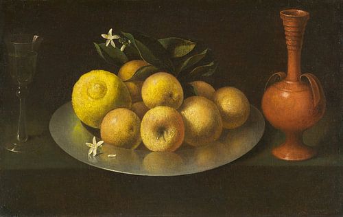 Stilleven met glas, fruit en kruik, Francisco de Zurbarán