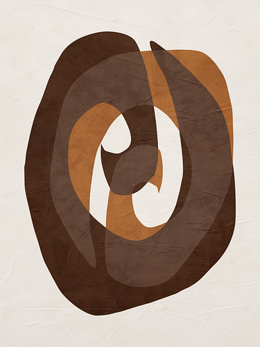 Abstract, organic-geometric modern art in earth tones
