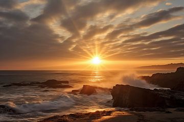 L'heure dorée au bord de la mer