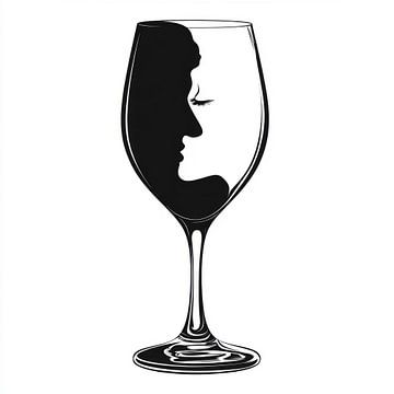 Fluistering van liefde in een glas van Poster Art Shop